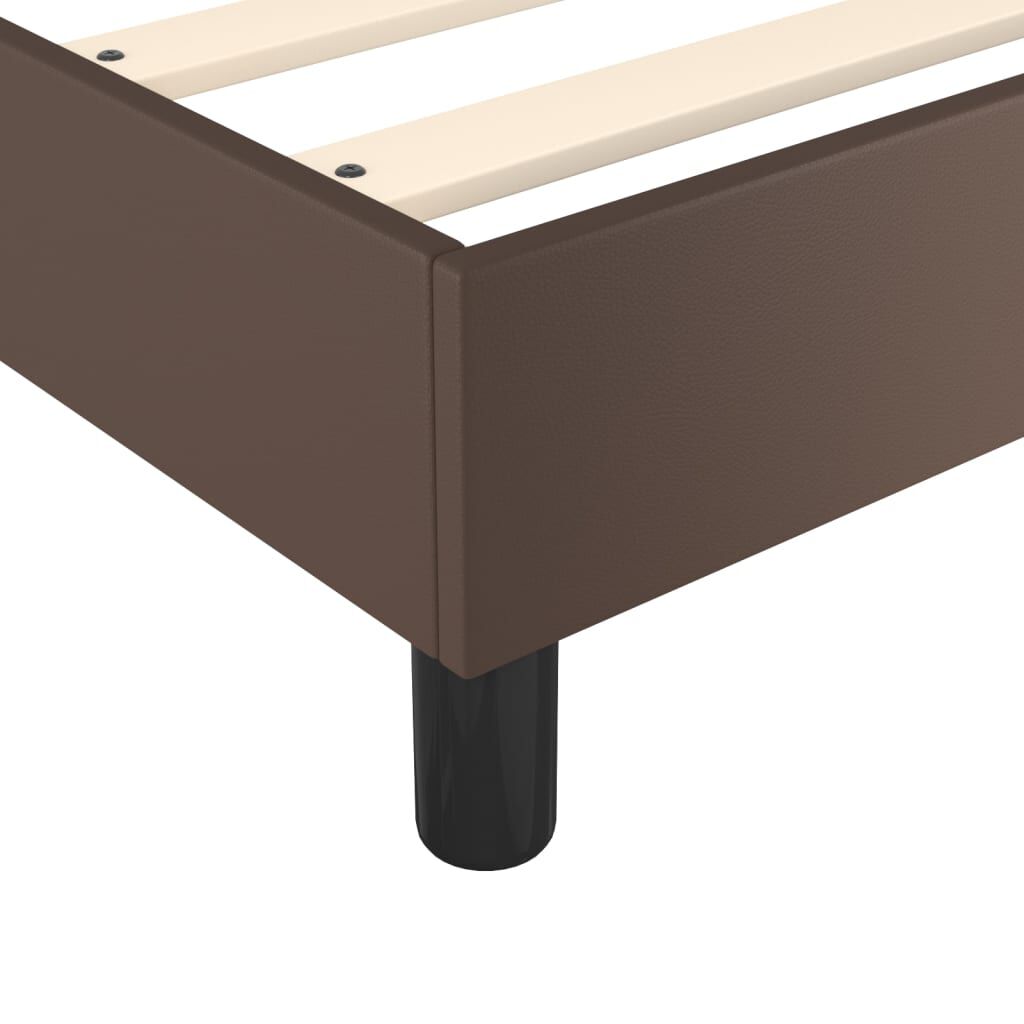 vidaXL Κρεβάτι Boxspring με Στρώμα Καφέ 200x200 εκ. Συνθετικό Δέρμα