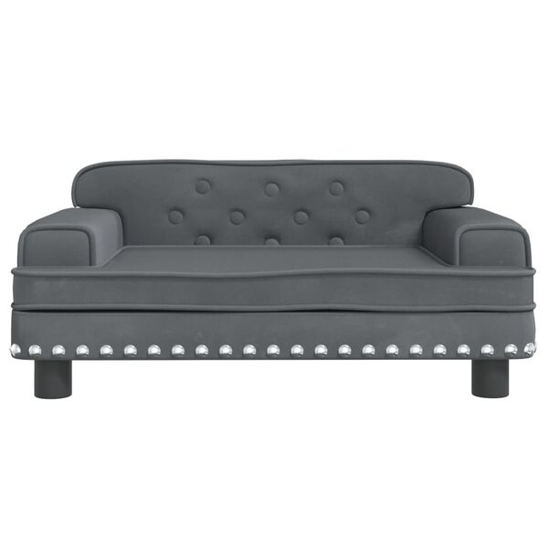 vidaXL Καναπές Παιδικός Σκούρο Γκρι 70 x 45 x 30 εκ. από Βελούδο