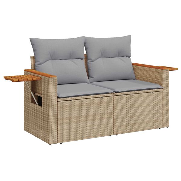vidaXL Σετ Καναπέ Κήπου 10 pcs μπεζ και ανοιχτό γκρι 90 x 55 x 71 cm