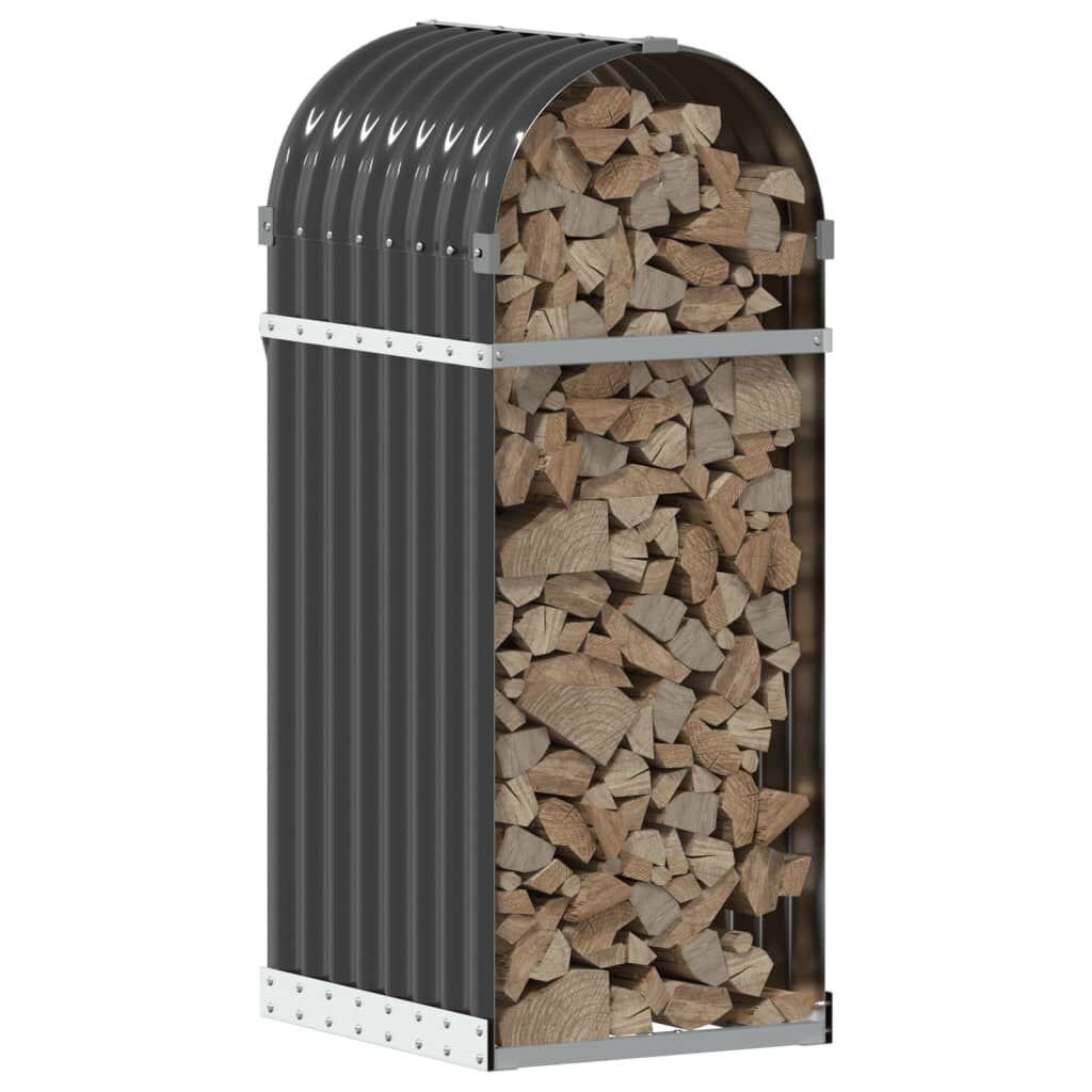 vidaXL Ξυλοθήκη Ανθρακί 40 x 45 x 100 εκ. από Γαλβανισμένο Ατσάλι