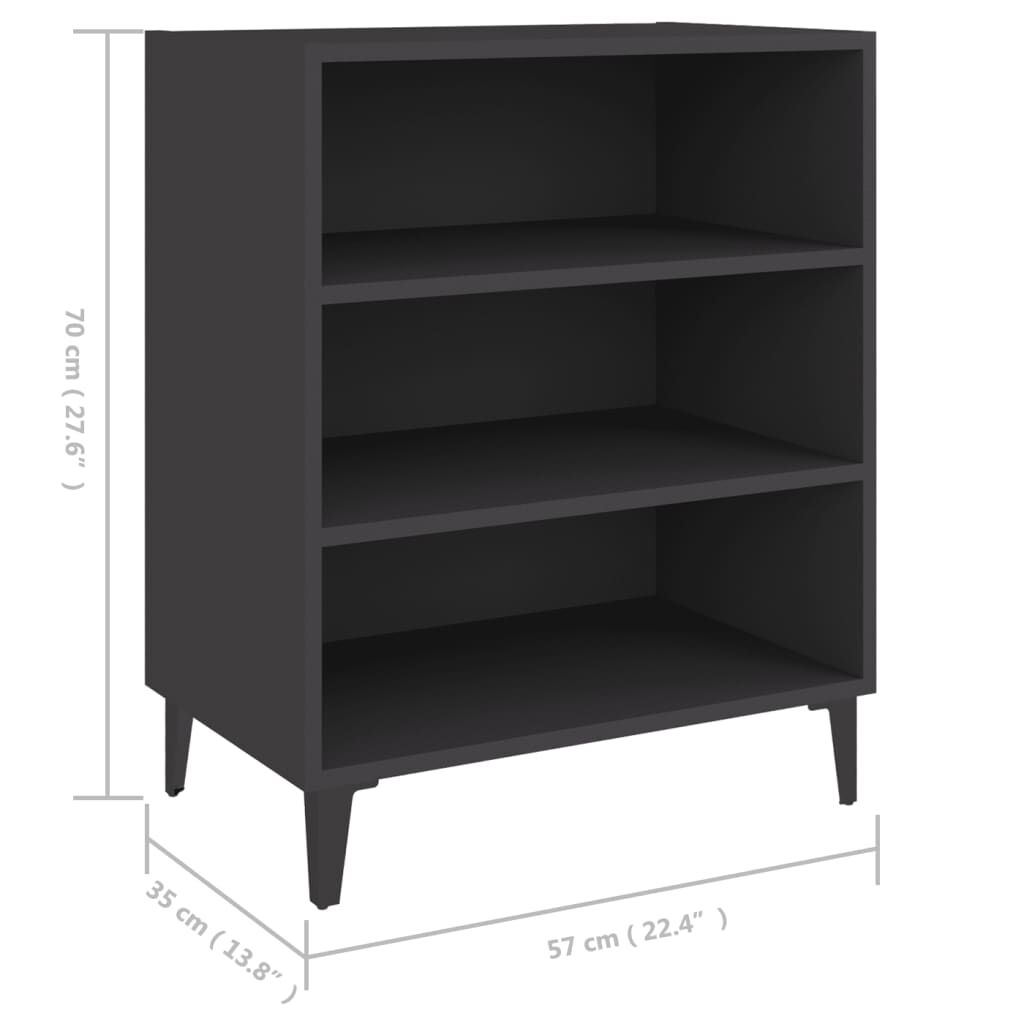 vidaXL Ραφιέρα Γκρι 57 x 35 x 70 εκ. από Επεξ. Ξύλο