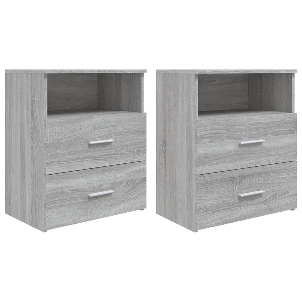 vidaXL Κομοδίνα 2 τεμ. Γκρι Sonoma 50 x 32 x 60 εκ.