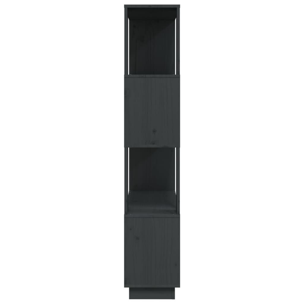 vidaXL Βιβλιοθήκη/Διαχωριστικό Χώρου Γκρι 80x25x132 εκ. Μασίφ Πεύκο