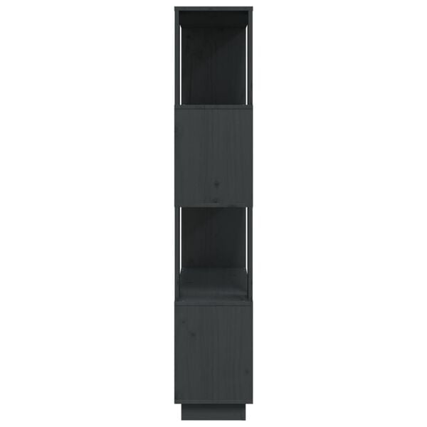 vidaXL Βιβλιοθήκη/Διαχωριστικό Χώρου Γκρι 80x25x132 εκ. Μασίφ Πεύκο