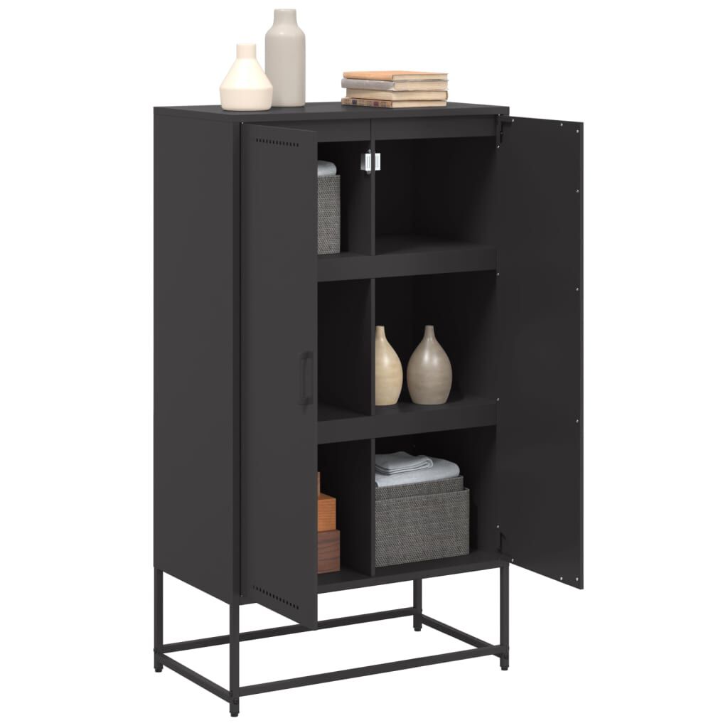 vidaXL Ντουλάπι Μαύρο 68,5x38,5x123,5 εκ. από Ατσάλι