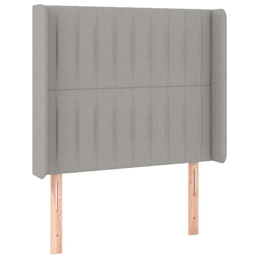 vidaXL Κρεβάτι Boxspring με Στρώμα & LED Αν.Γκρι 90x190 εκ. Υφασμάτινο