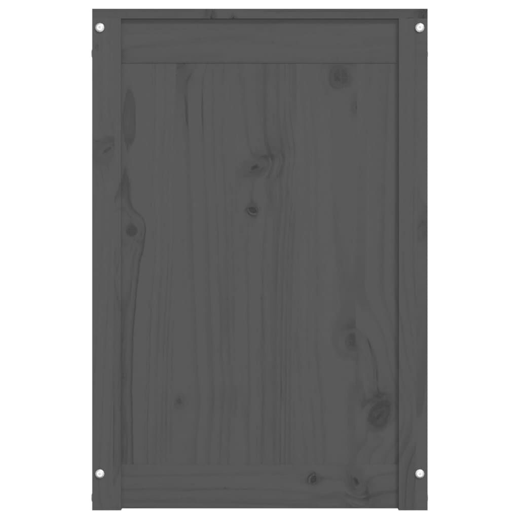 vidaXL Καλάθι Ρούχων Γκρι 44x44x66 εκ. από Μασίφ Ξύλο Πεύκου