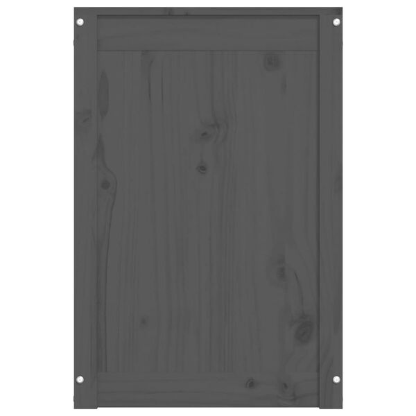 vidaXL Καλάθι Ρούχων Γκρι 44x44x66 εκ. από Μασίφ Ξύλο Πεύκου