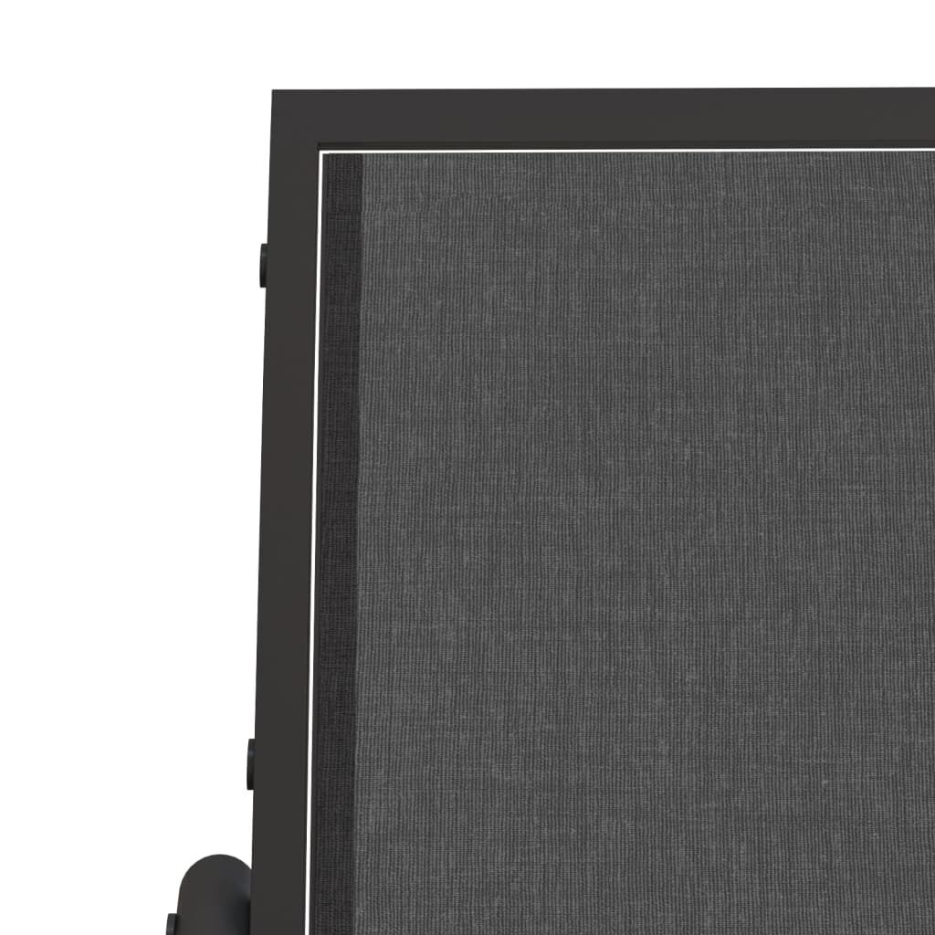 vidaXL Παγκάκι Κήπου Κουνιστό Μαύρο 120,5x76x86,5 εκ. Textilene/Ατσάλι