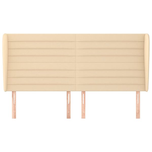 vidaXL Κεφαλάρι με Πτερύγια Κρεμ 163x23x118/128 εκ. Υφασμάτινο