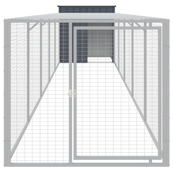 vidaXL Κοτέτσι με Περίβολο Ανθρακί 110x609x110 εκ. Γαλβαν. Χάλυβας