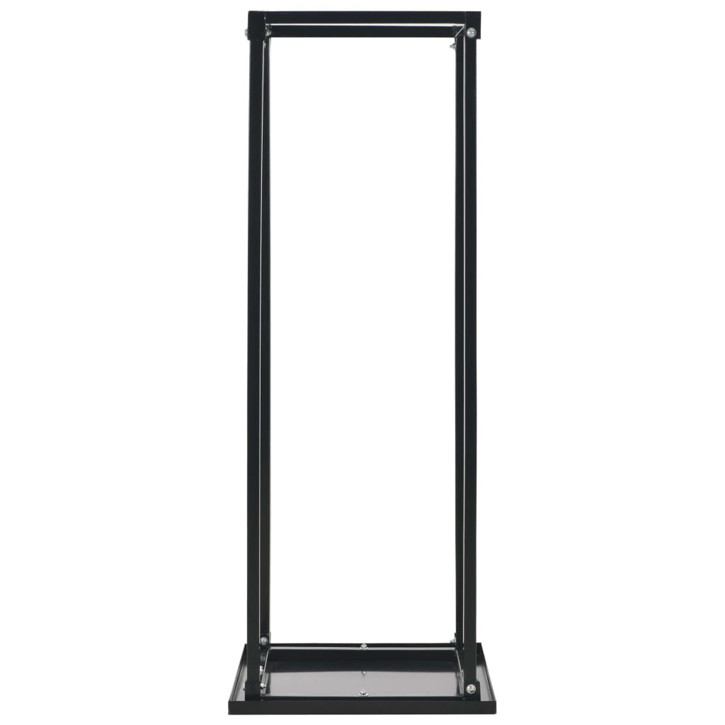 vidaXL Ράφι Καυσόξυλων με Βάση Μαύρο 37 x 37 x 113 εκ. Ατσάλινο