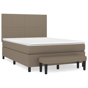 vidaXL &Kappa;&rho;&epsilon;&beta;ά&tau;&iota; Boxspring &mu;&epsilon; &Sigma;&tau;&rho;ώ&mu;&alpha; Taupe 140x190 &epsilon;&kappa;. &Upsilon;&phi;&alpha;&sigma;&mu;ά&tau;&iota;&nu;&omicron;