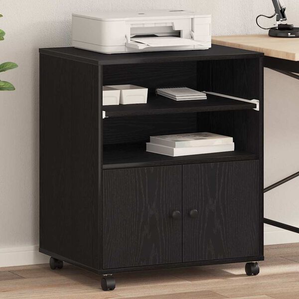 vidaXL Σταντ Εκτυπωτή Μαύρη δρυς 60 x 48 x 74 εκ. Επεξεργασμένο ξύλο