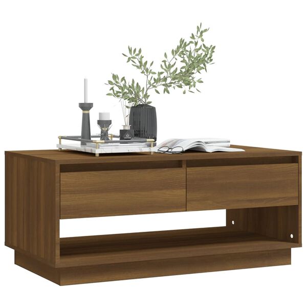 vidaXL Τραπεζάκι Σαλονιού Καφέ Δρυς 102x55x44 εκ. Επεξεργασμένο Ξύλο