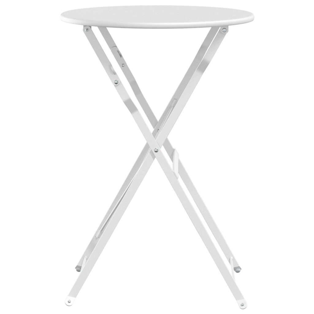 vidaXL τραπέζι bistro πτυσσόμενο λευκό Ø50x71 εκ. από βαμμένο ατσάλι