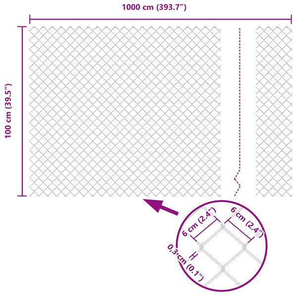 vidaXL Φράκτης Chain Link με 10 U Πόλους Πράσινος 1x10 μ Ατσάλι