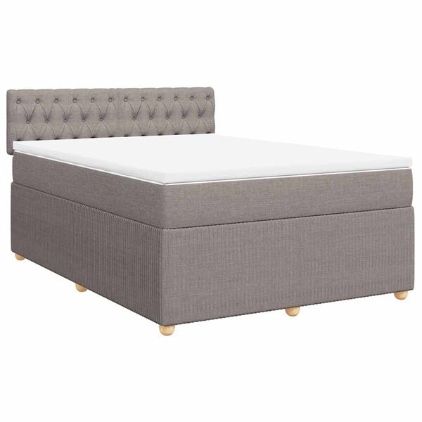 vidaXL &Kappa;&rho;&epsilon;&beta;ά&tau;&iota; Boxspring &mu;&epsilon; &Sigma;&tau;&rho;ώ&mu;&alpha; Taupe 160x200 &epsilon;&kappa;. &Upsilon;&phi;&alpha;&sigma;&mu;ά&tau;&iota;&nu;&omicron;