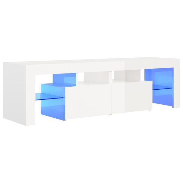 vidaXL Έπιπλο Τηλεόρασης με LED Γυαλιστερό Λευκό 140x36,5x40 εκ.