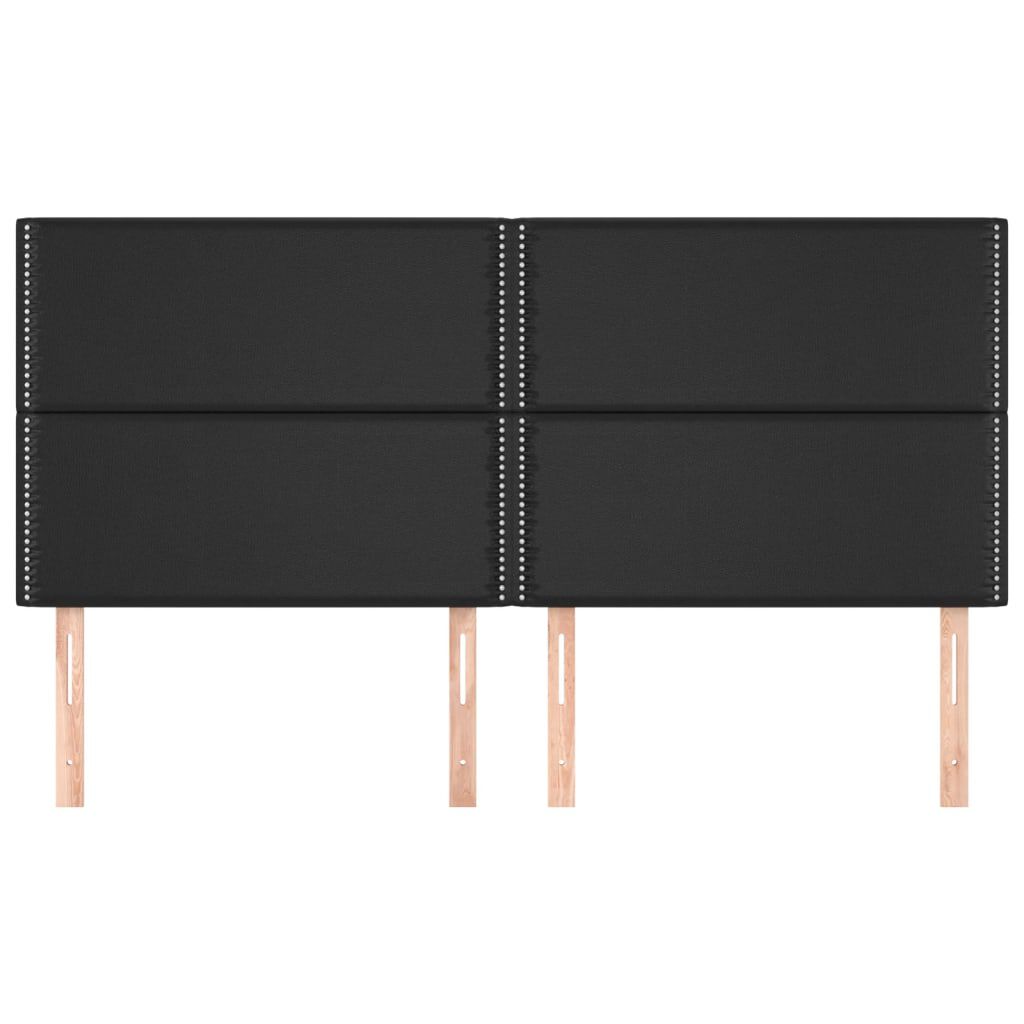 vidaXL Κεφαλάρια Κρεβατιού 4 τεμ.Μαύρα80 x 5 x 78/88 εκ.ΣυνθετικόΔέρμα