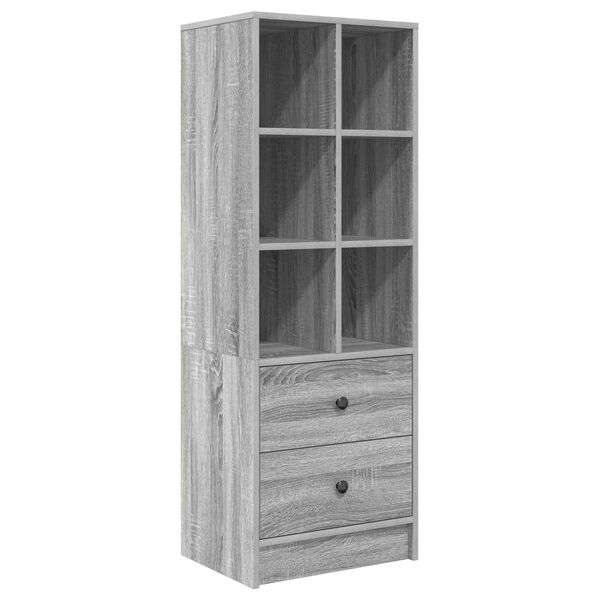 vidaXL Γραφείο με αποθηκευτικό χώρο με συρτάρι 2 pcs Γκρι sonoma