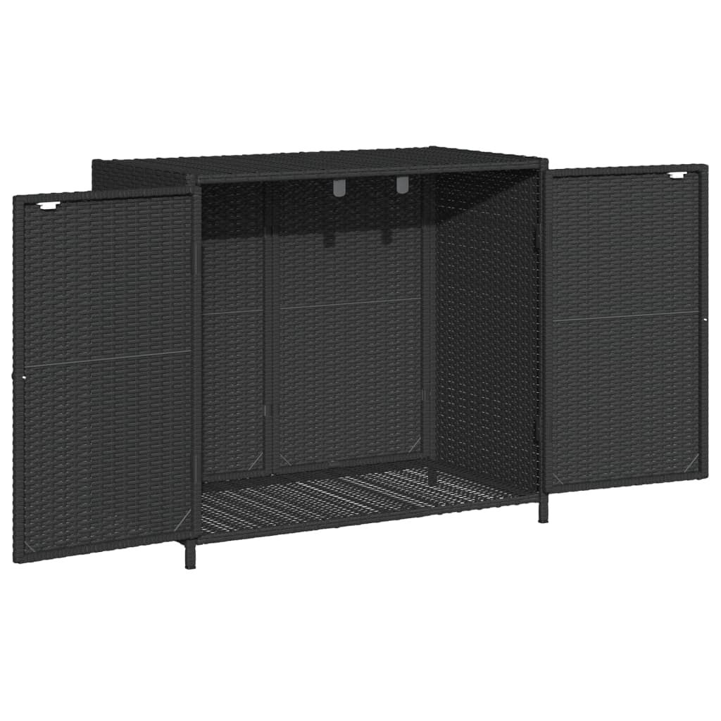 vidaXL Ντουλάπι Αποθήκευσης Κήπου Μαύρο 83x45x76 εκ. Συνθετικό Ρατάν