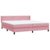 vidaXL Box Spring κρεβάτι με στρώμα ροζ 180x220 cm Βελούδινο
