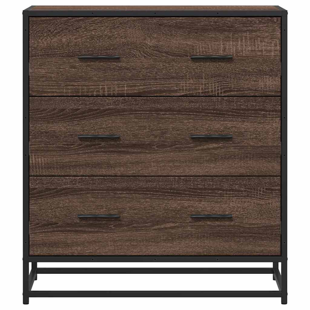 vidaXL Sideboard καφέ δρυς 68x35x76 cm Κατασκευασμένο ξύλο και μέταλλο