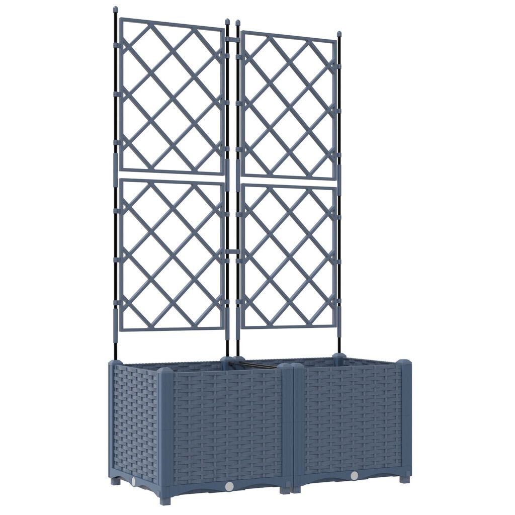 vidaXL Γλάστρα Κήπου με Πλέκτη 2 τεμ Γκρι 80x40x143 εκ
