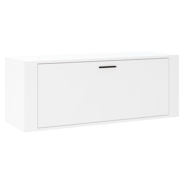 vidaXL Παπουτσοθήκη Επιτοίχια Λευκή 100x35x38 εκ. Επεξεργασμένο Ξύλο