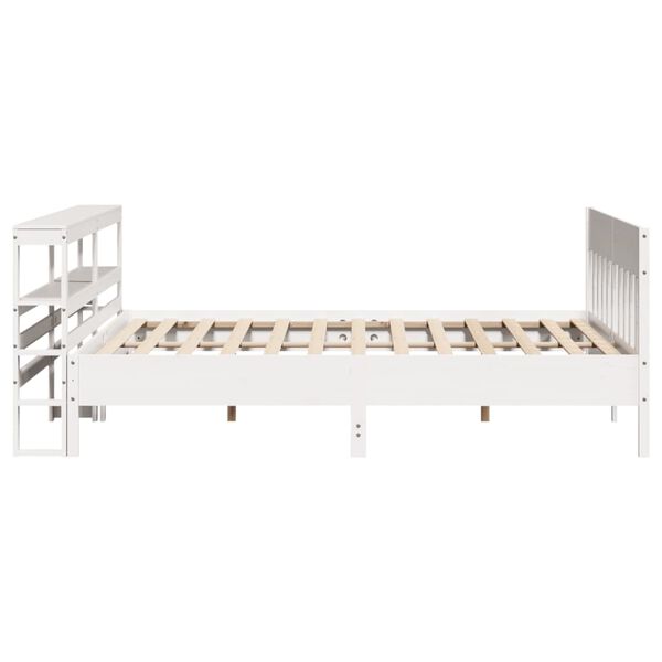 vidaXL Σκελετός Κρεβ. Χωρίς Στρώμα Λευκό 180x200 εκ Μασίφ Πεύκο