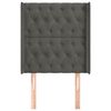 vidaXL Κεφαλάρι με Πτερύγια Σκούρο Γκρι 83x16x118/128εκ.Βελούδινο