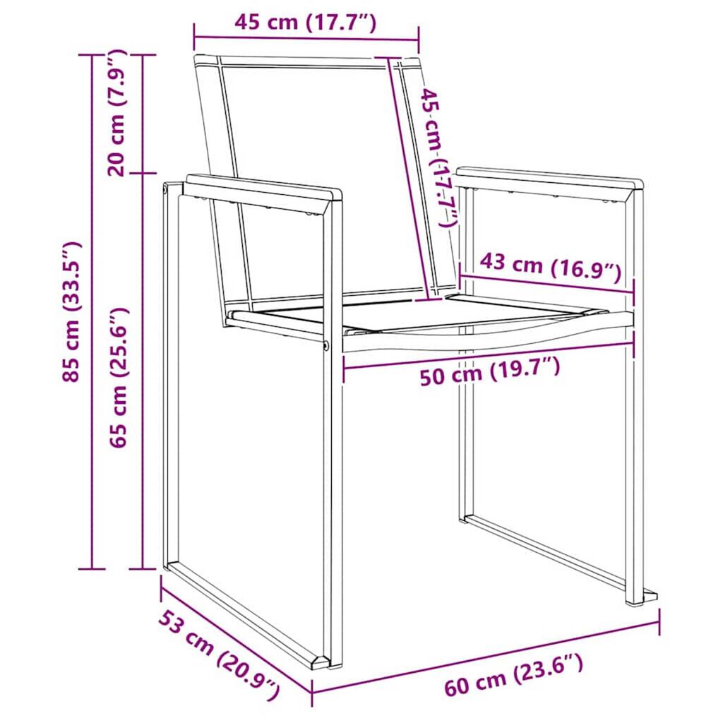 vidaXL Σετ Εξωτερικής Τραπέζης 3 pcs Καφέ και Μαύρο Μασίφ ξύλο teak