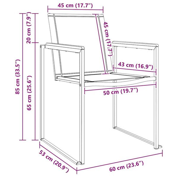 vidaXL Σετ Εξωτερικής Τραπέζης 3 pcs Καφέ και Μαύρο Μασίφ ξύλο teak