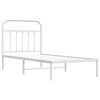 vidaXL Πλαίσιο Κρεβατιού με Κεφαλάρι Λευκό 90 x 200 εκ. Μεταλλικό