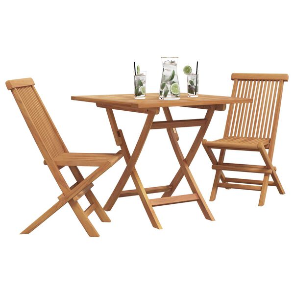 vidaXL Σετ Τραπεζαρίας Κήπου 2 pcs Καφέ Μασίφ ξύλο teak