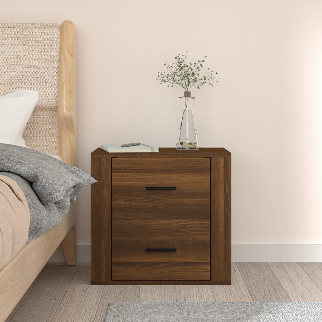 vidaXL Κομοδίνο Επιτοίχιο Καφέ Δρυς 50x36x47 εκ.