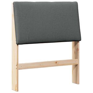 vidaXL Ταπετσαρισμένο κεφαλάρι Σκούρο Γκρι 75 cm Στερεά ξυλεία πεύκου