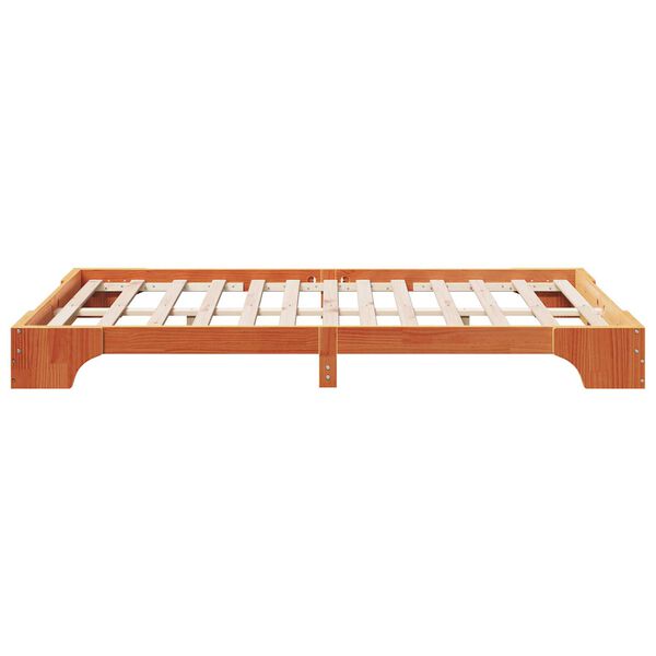 vidaXL Κρεβάτι Κερωμένο καφέ Ξύλο 120 x 200 cm Καφέ Κρεβάτι Ορθογώνιο