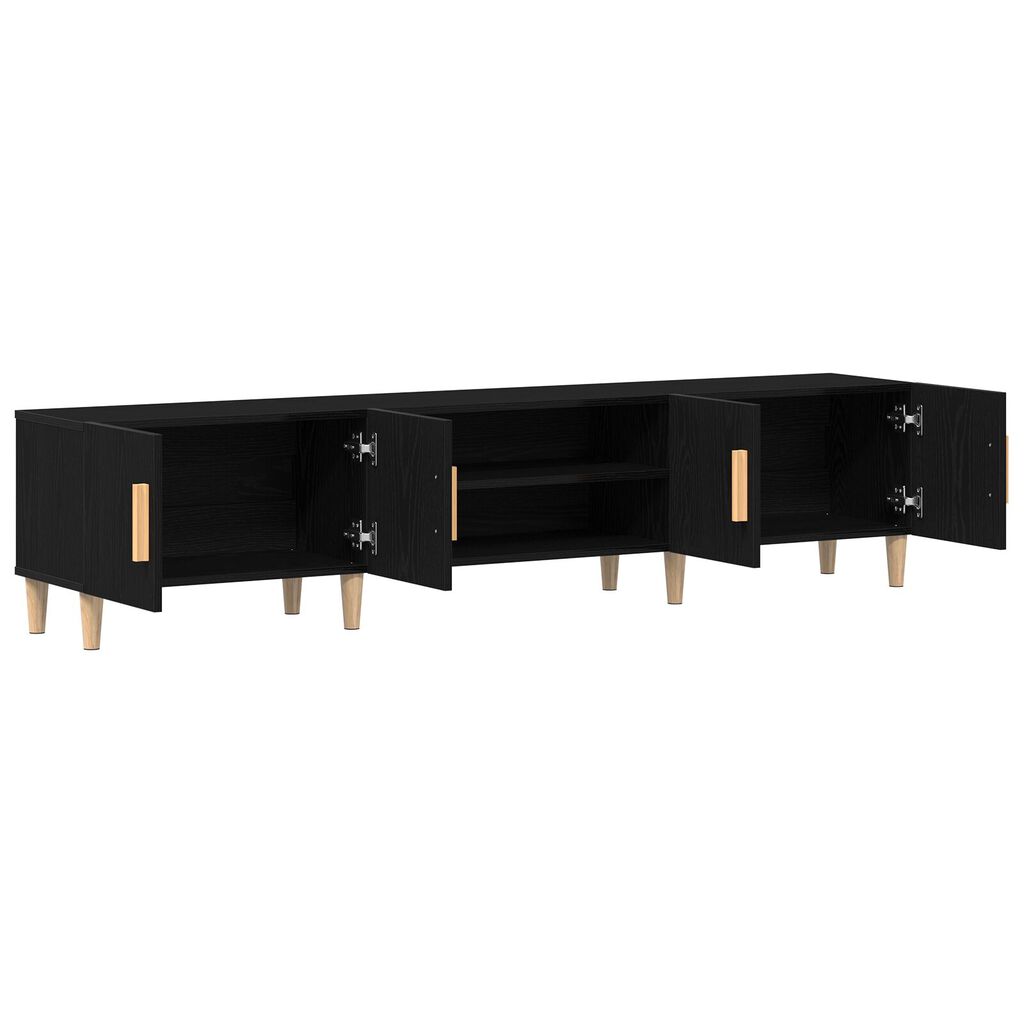 vidaXL Ντουλάπι τηλεόρασης Μαύρο Δρυς 180x31,5x40 εκ Επεξεργασμένο ξύλο