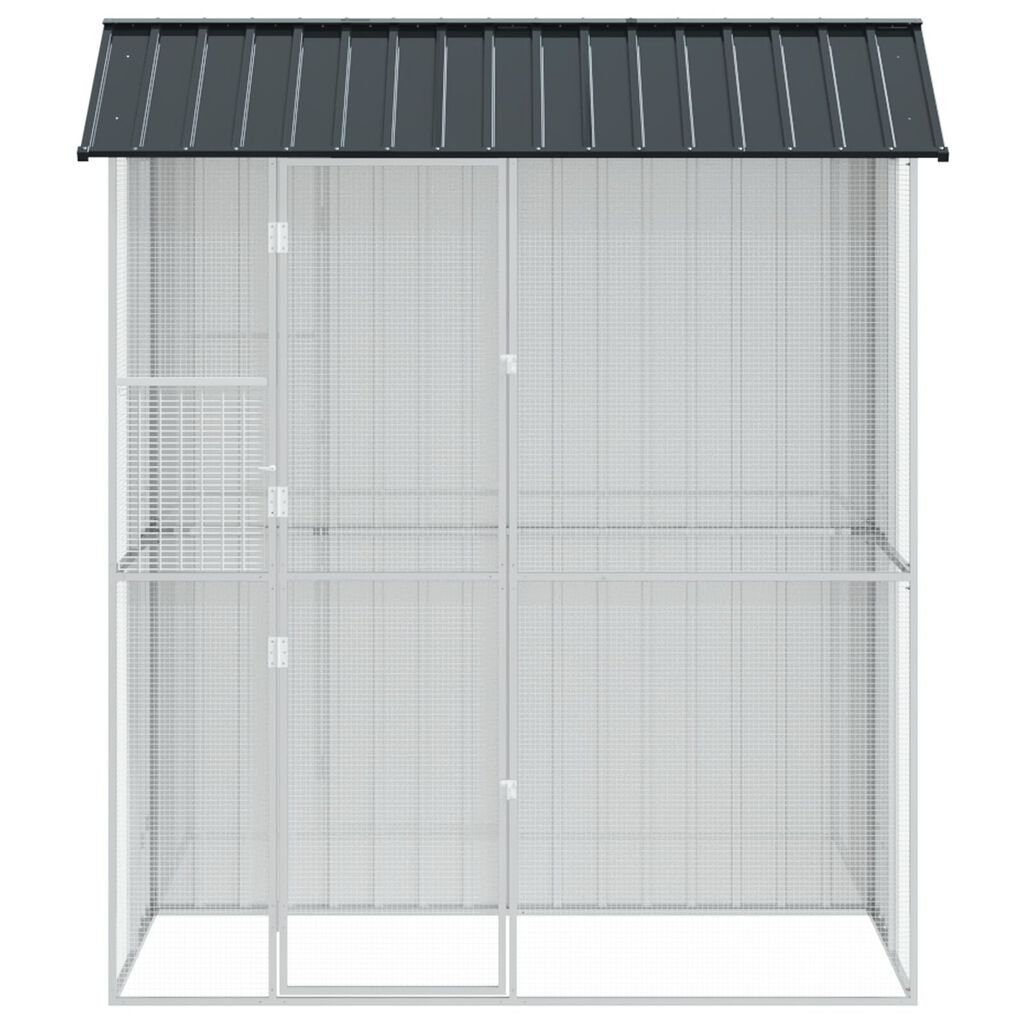 vidaXL Κλουβί Πουλιών Ανθρακί 215x110x247 εκ Χάλυβας