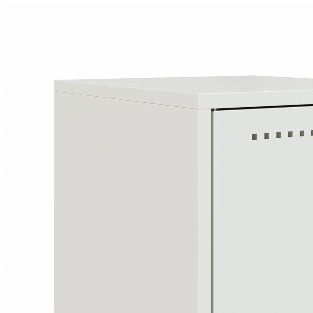vidaXL Κομοδίνο Λευκό 36 x 39 x 78 εκ. από Χάλυβα
