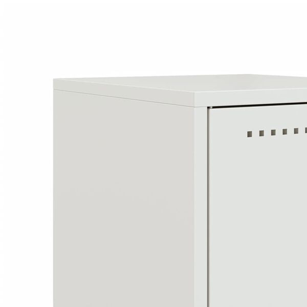 vidaXL Κομοδίνο Λευκό 36 x 39 x 78 εκ. από Χάλυβα