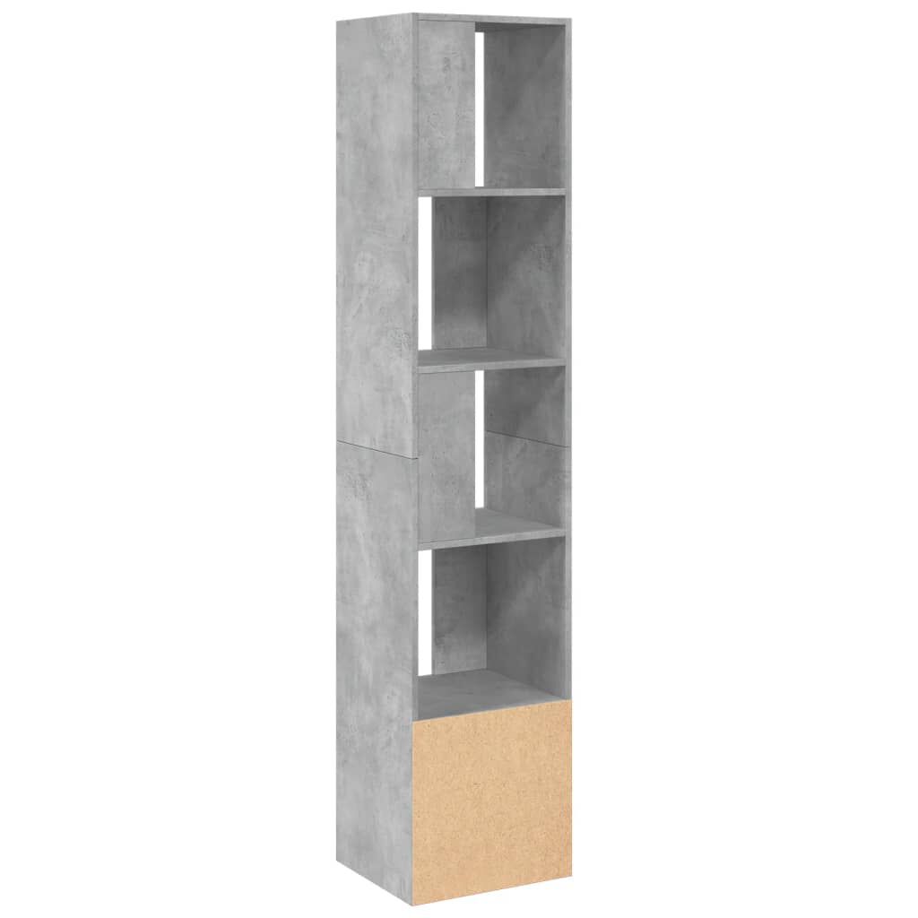 vidaXL Βιβλιοθήκη Γκρι Σκυροδέματος 40x36x189 εκ. Επεξεργ. Ξύλο