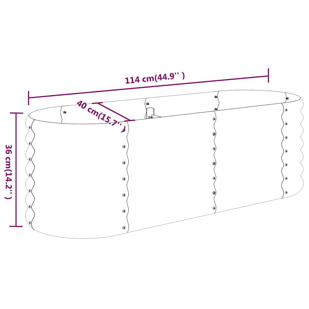 vidaXL Ζαρντινιέρα Υπερυψ. Ανθρακί 114x40x36 εκ. Ατσάλι Ηλεκτρ. Βαφή