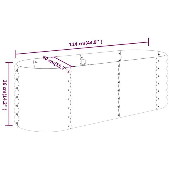 vidaXL Ζαρντινιέρα Υπερυψ. Ανθρακί 114x40x36 εκ. Ατσάλι Ηλεκτρ. Βαφή