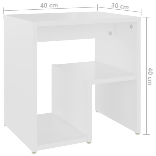 vidaXL Κομοδίνα 2 τεμ. Λευκά 40 x 30 x 40 εκ. από Επεξ. Ξύλο