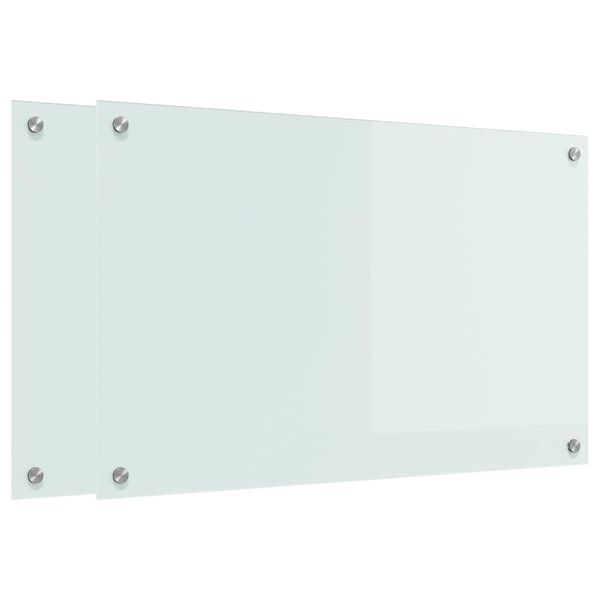vidaXL Πίσω Πάνελ Κουζίνας Λευκό 80 x 50 cm σκληρυμένο γυαλί