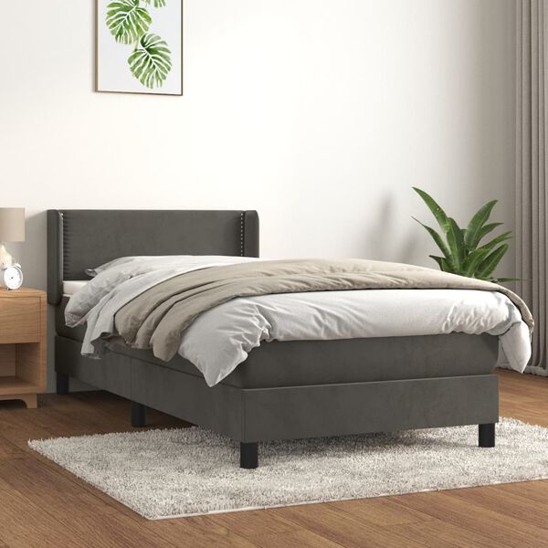 vidaXL &Kappa;&rho;&epsilon;&beta;ά&tau;&iota; Boxspring &mu;&epsilon; &Sigma;&tau;&rho;ώ&mu;&alpha; &Sigma;&kappa;&omicron;ύ&rho;&omicron; &Gamma;&kappa;&rho;&iota; 90x190 &epsilon;&kappa;. &Beta;&epsilon;&lambda;&omicron;ύ&delta;&iota;&nu;&omicron;