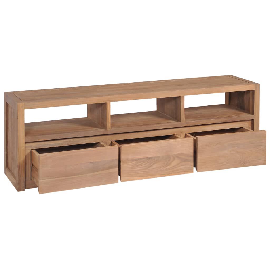 vidaXL Έπιπλο Τηλεόρασης 120x30x40 εκ Μασίφ Ξύλο Teak/Φυσικό Φινίρισμα